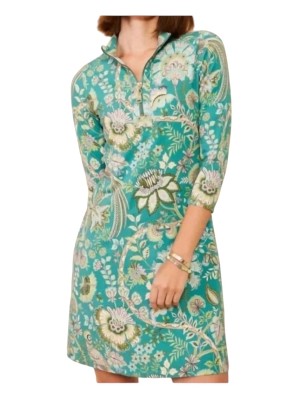 Spartina 449 Mystic Moss Bird Nora Half Zip Dress XL